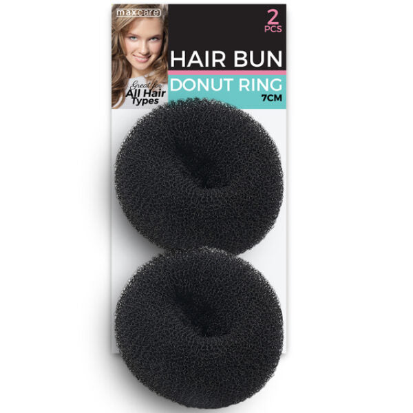 Hair Bun Donut Ring Black 7cm x2’s – 040640