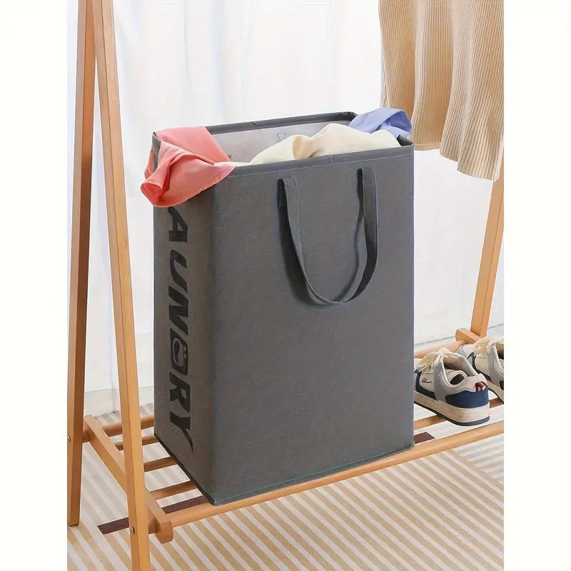 1pc Extra Large Stylish Laundry Basket - Durable Fabric Hamper with High Aesthetic Design, Efficient Closet Organizer, Portable Home Laundry Bin for Easy Handling