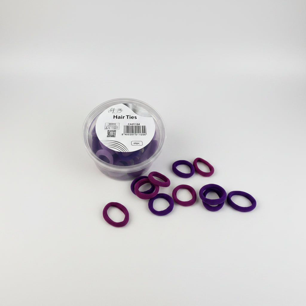 HAIR TIES MINI, MIXED PURPLE, 60pcs