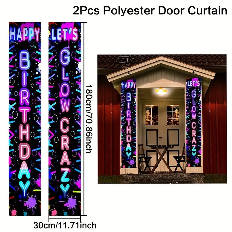 Happy Birthday Banner Fluorescent (Diagonal)