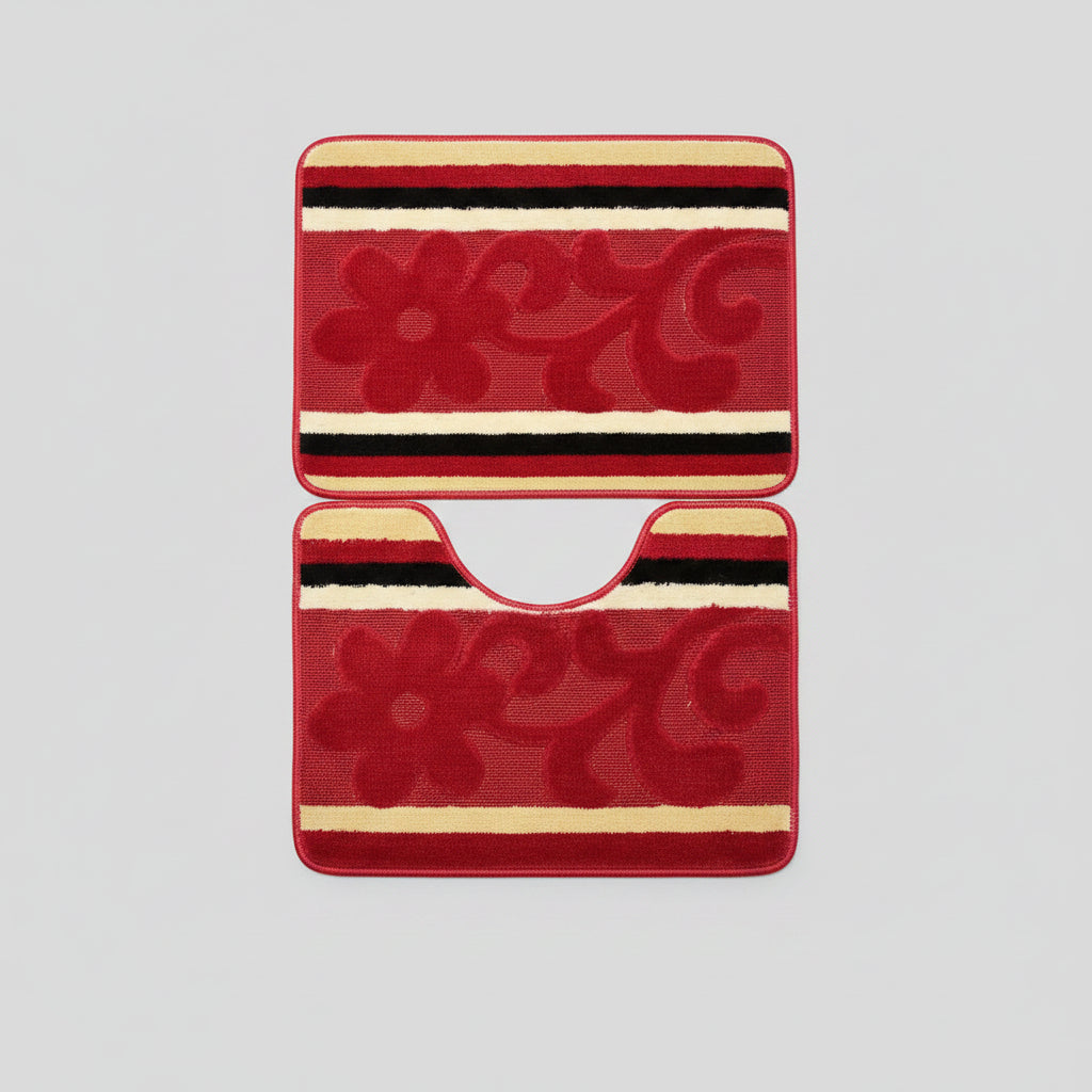Bathroom Mat (Red, 2pcs)