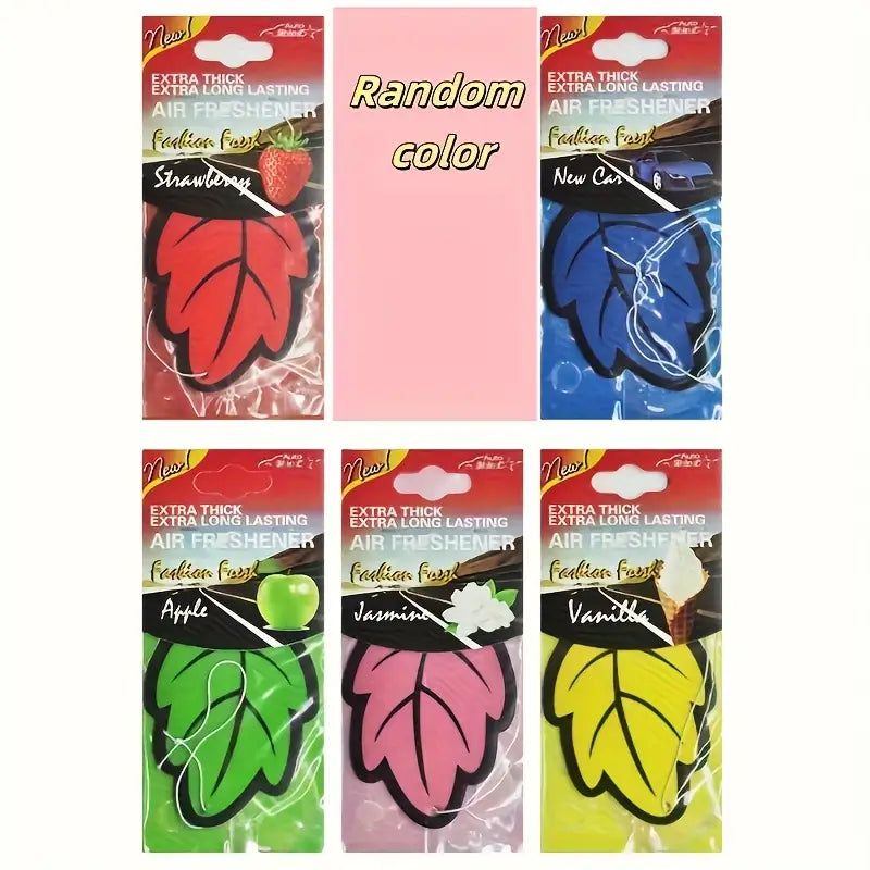 24pcs Natural Tea Paper Car Air Freshener Hanging Leaf-Shaped Scent Strips
