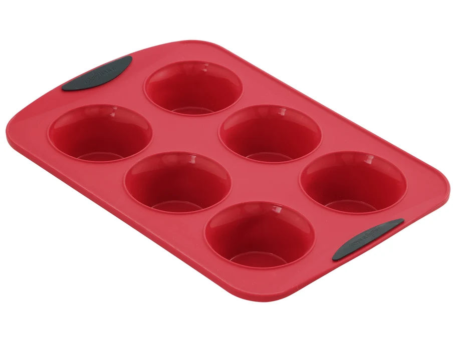 6 Cup Silicone Jumbo Muffin Pan - BPA Free - Steel Reinforced Frame