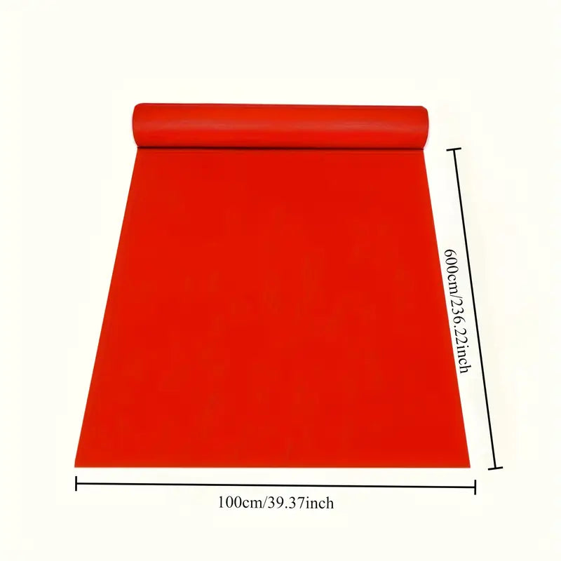 100 × 600CM Rectangle Red Solid Color Wedding carpet