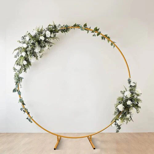 Wedding Arch Round Gold / White 2m