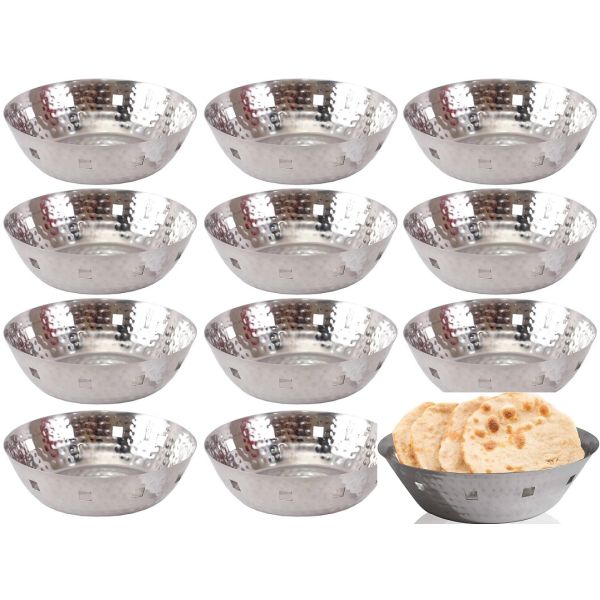 Naan Basket Stainless Steel hammered
