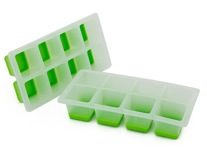 AVANTI 2x Ice Cube Trays 8 Cup Pop Release Set GREEN