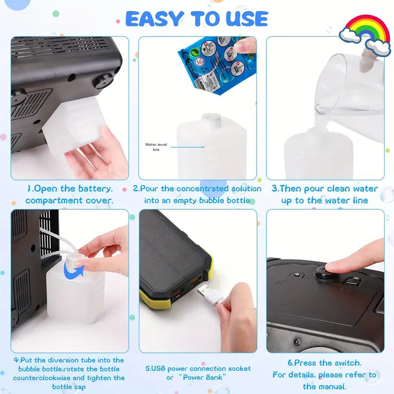 20000+ Bubbles Per Minute Portable Bubble Machine