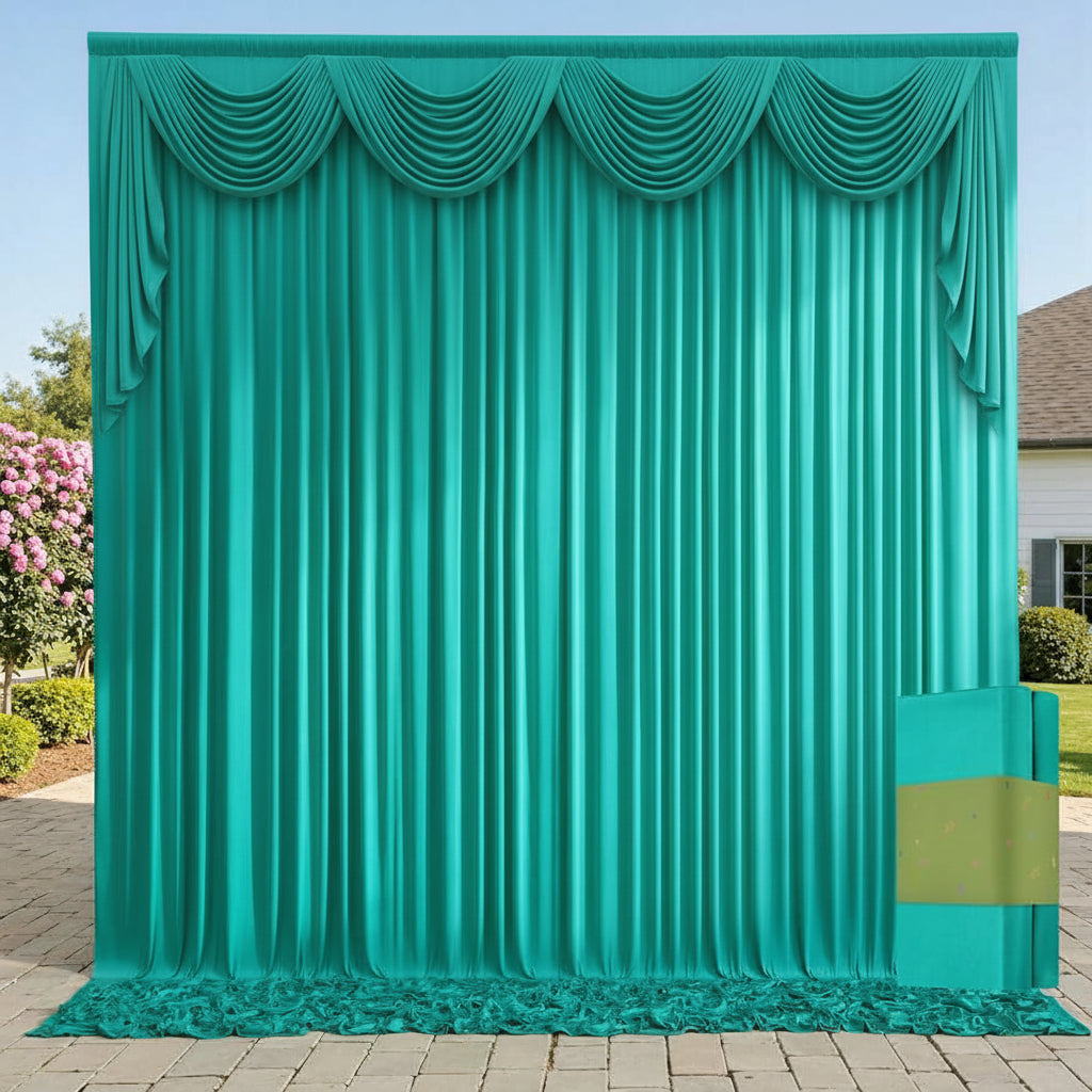 ICE SILK BACKDROP GREEN 3 by 3Mwith swag