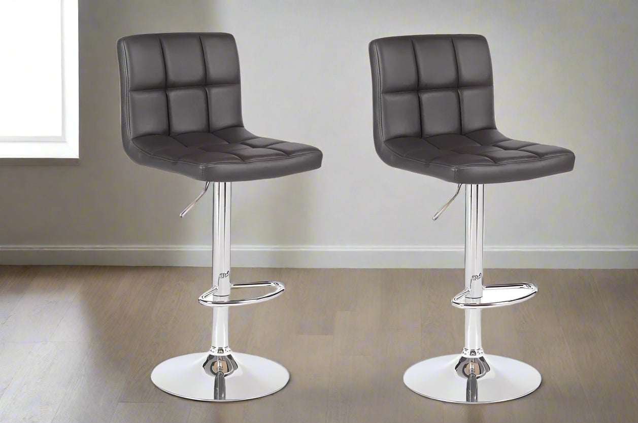 PU Leather Square Cushion Bar Stools 2pc