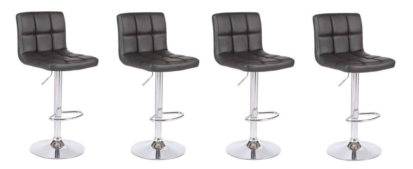 PU Leather Square Cushion Bar Stools 4pc
