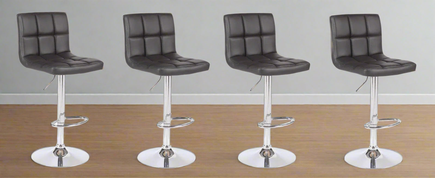 PU Leather Square Cushion Bar Stools 4pc