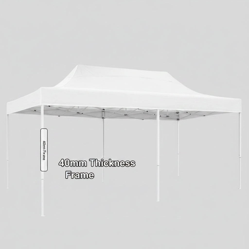 Gazebo 3m x 4.5m Heavy Duty 40mm White Frame