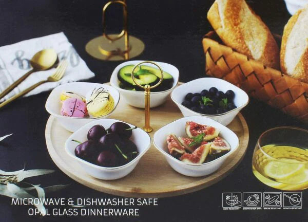 DINNERWARE BOWL OPAL GLASS SNACK SET 6PCS