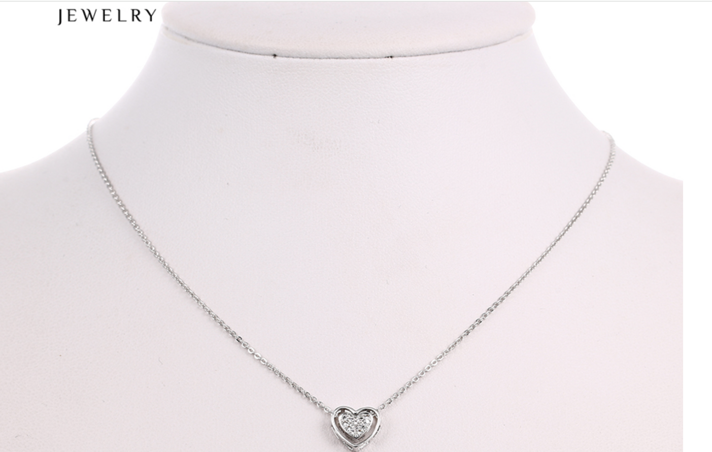 Elegant heart necklace silver plated
