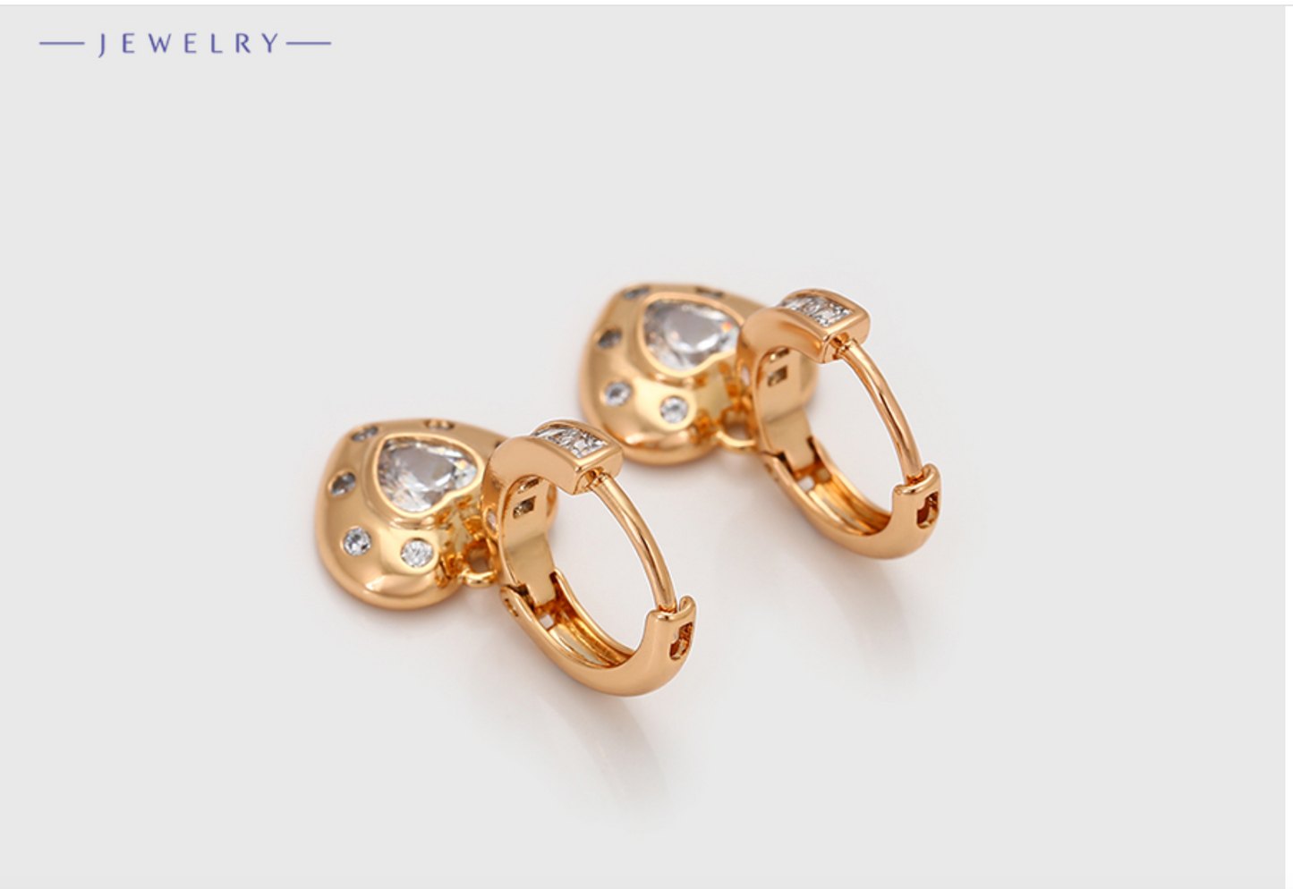 HEART EARINGS WITH STONE