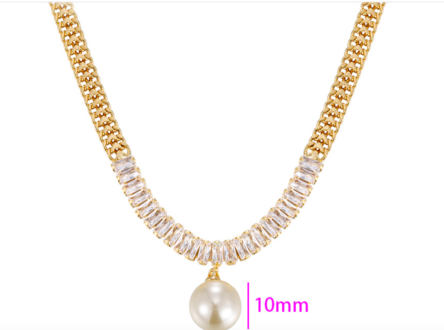 elegant necklace with stone and pearl