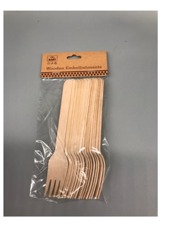 DISPOSABLE WOODEN FORK 12PCS