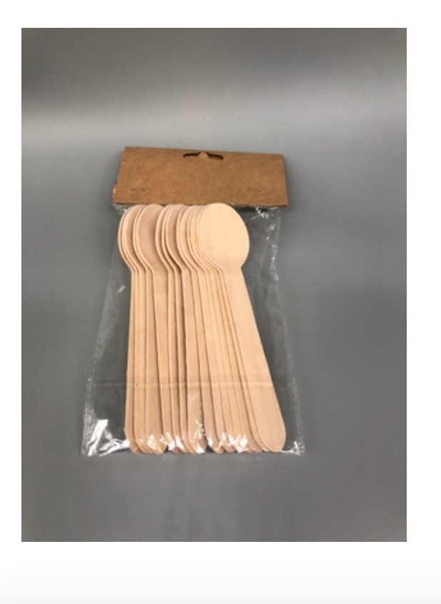DISPOSABLE WOODEN SPOONS 12 PCS