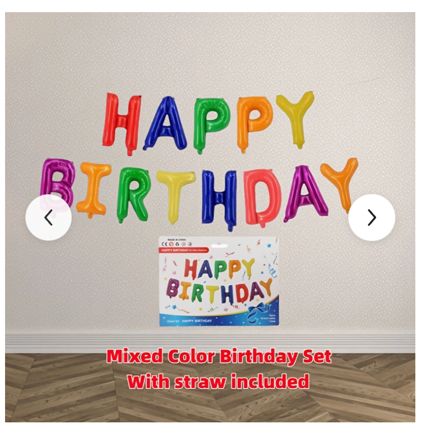 HAPPY BIRTHDAY 13 SET MIX COLOUR FOIL SET