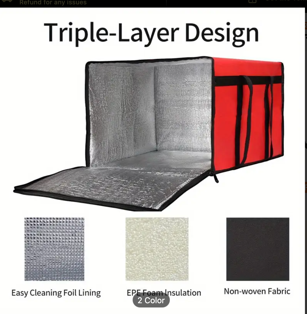 PIZZA DELIEVERY BAG INSULATED XL SIZE 91L