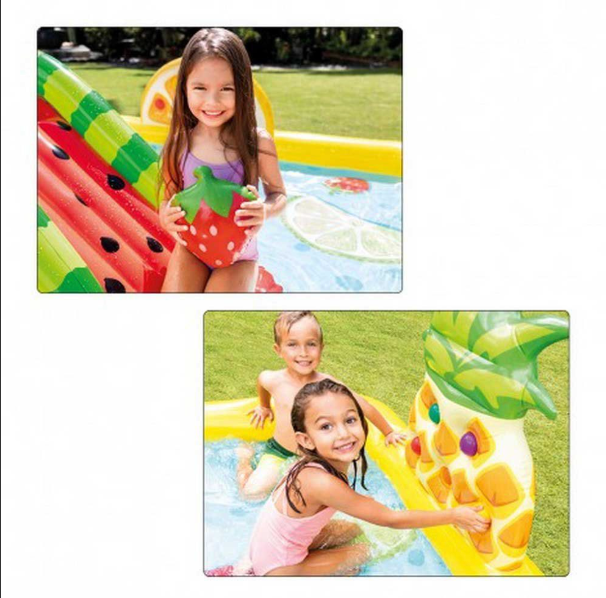 Intex Play Fruit Center Kids Inflatable Swimming Pool w/Slide