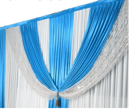 3m x 3m wedding swag curtain with 3 pcs drape