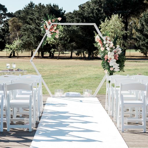 Wedding Arch Hexagonal - White