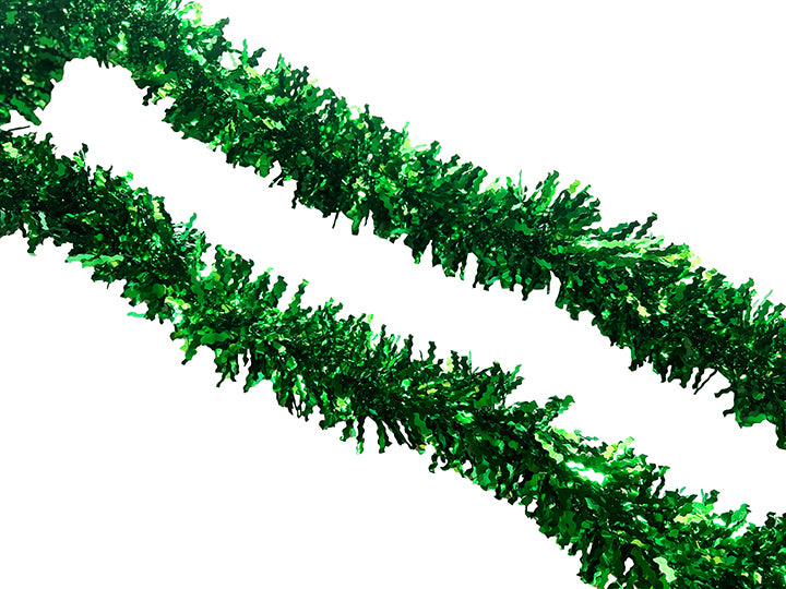 Wavy Shape Cut Out Tinsel - 11cmx2m - Green - XS0531