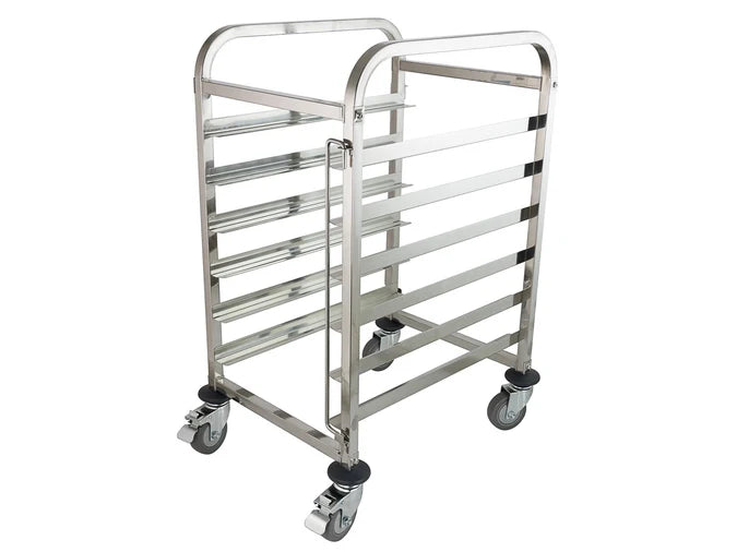 Mobile Bakers Rack 16" Tray x6 | 0.97m Tall + Wheels | Commercial Bakery Racks