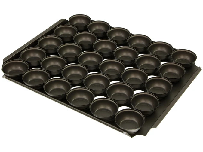 18" Pie Baking Tray - 30 Round (6.5x2.5cm) - Self Cutting - Teflon Coated Steel