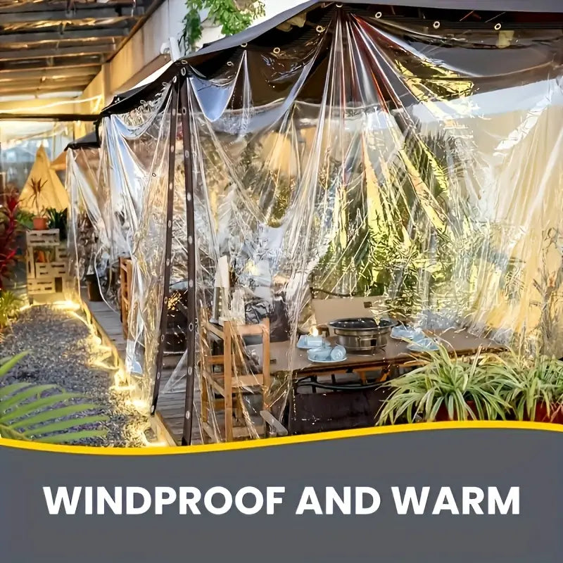 All-season transparent PVC privacy screen 200x300cm