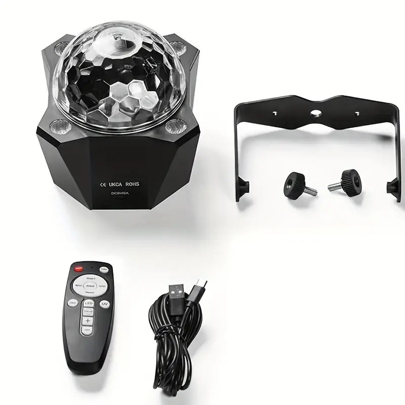 1pc Multi-color Disco Ball Party Lights Sound Activated LED DJ Strobe Light For Indoor Room Dance Parties Birthday Rave Home Club Karaoke Outdoor Stage Show Wedding Halloween Christmas Decorations