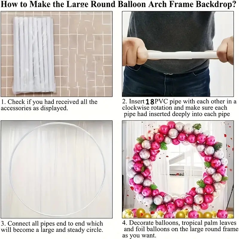 1 Set of Functional Round Balloon Arch Kit