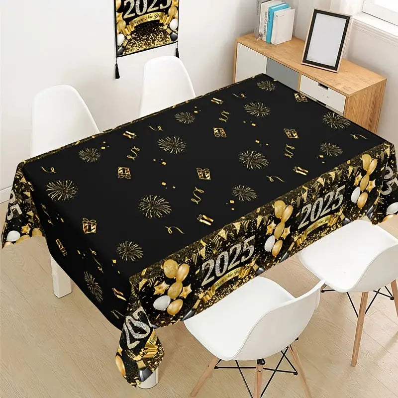 2025 Happy New Year Party Tablecloth