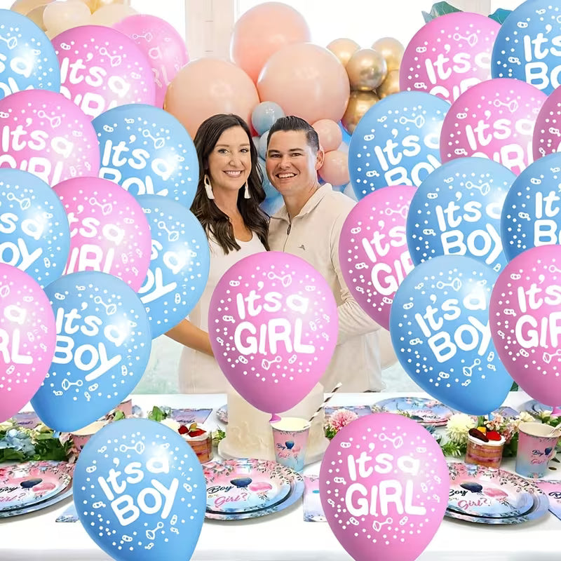16pcs Blue and Peach Balloons
