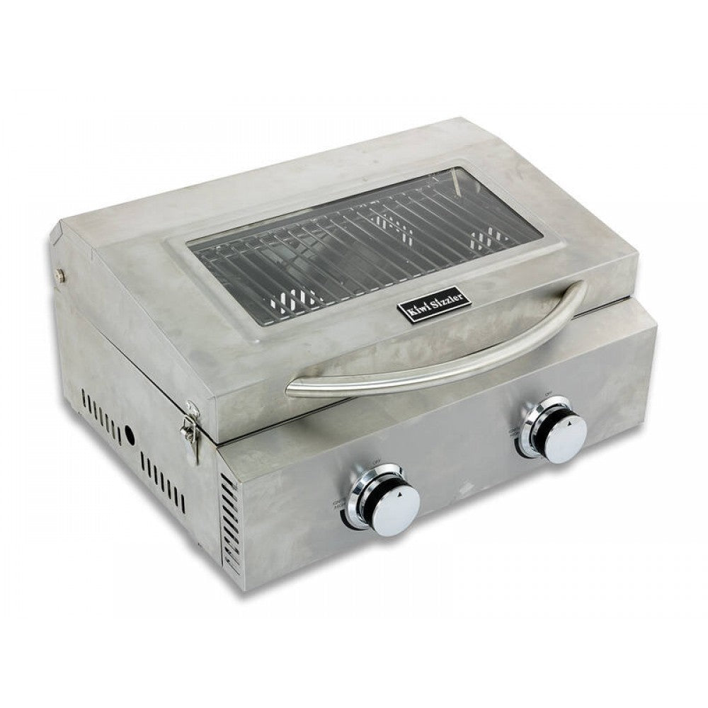 2 Burner Hooded Gas BBQ + Window, Stainless Steel Barbeque - Barbecue Grill