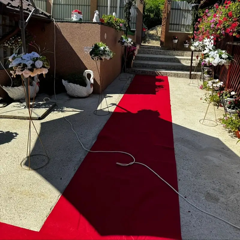 100 × 600CM Rectangle Red Solid Color Wedding carpet