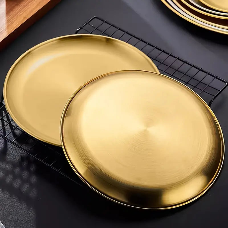 Thickened Stainless Steel Dessert Plates