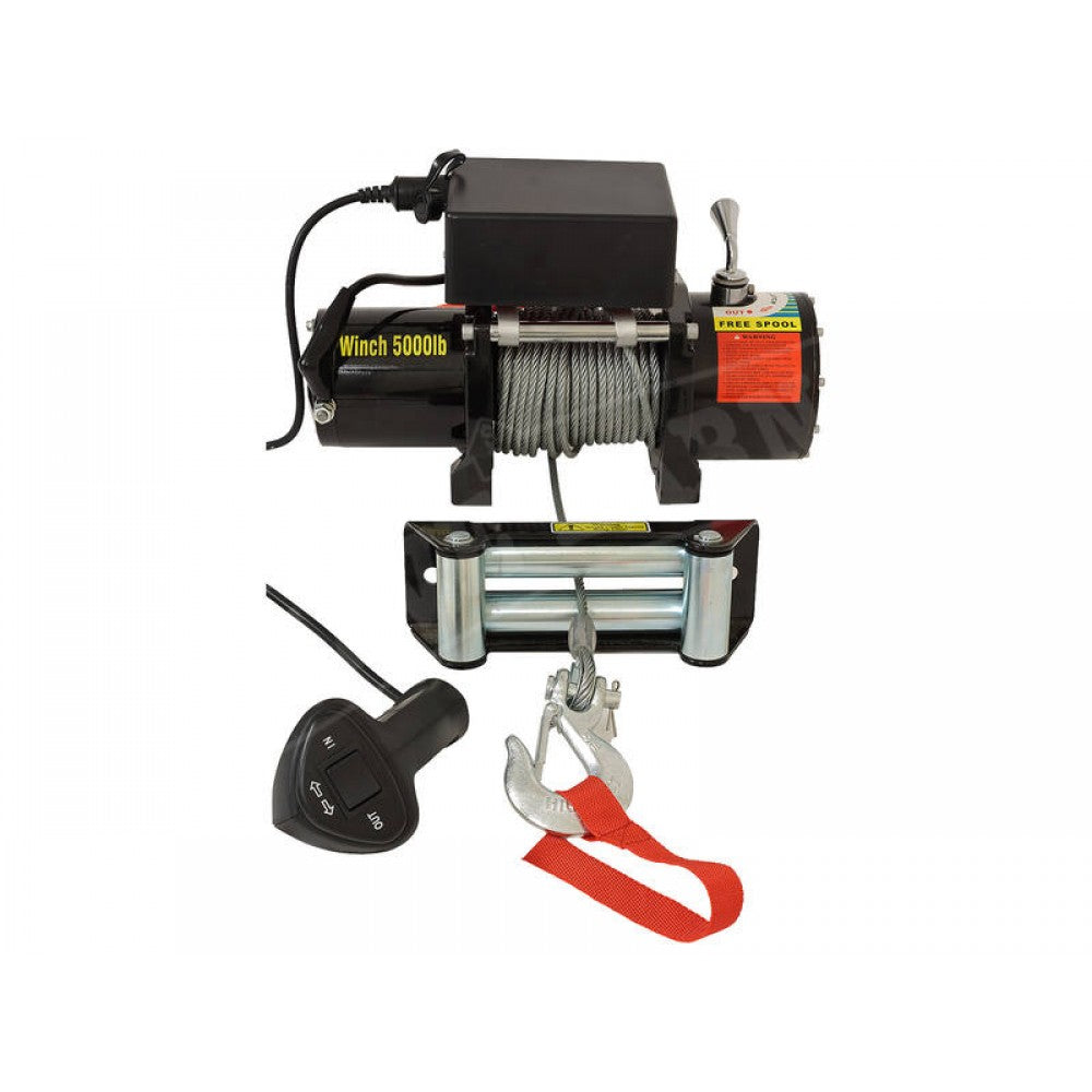 5000lbs Winch 12V + 4-Way Roller Fairlead | 2200kg Recovery / Boat Winches 1.2HP