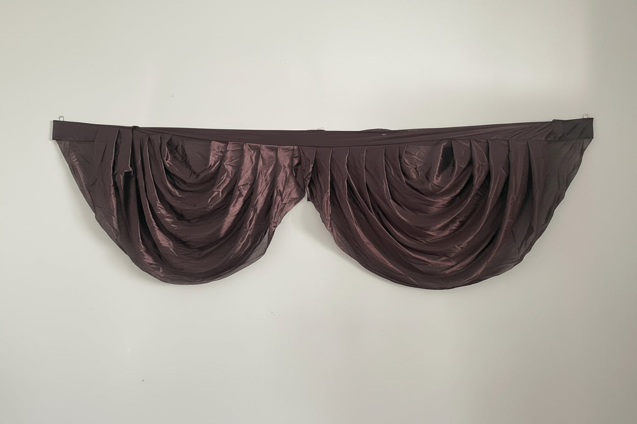 Ice Silk Swag for backdrop Black coffee