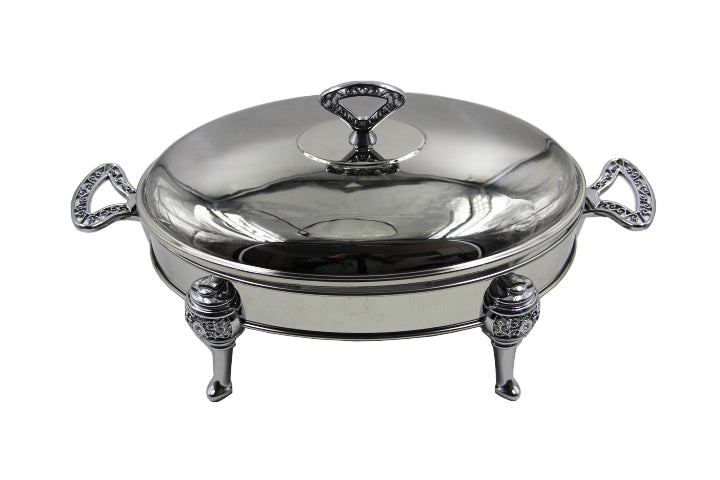 Chafing Dish Glass Container with Stainless Steel Body and Lid