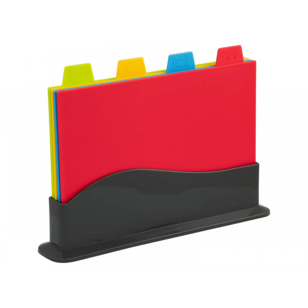 Kitchen Chopping Board & Stand Set - 4 Color Food Grade Boards