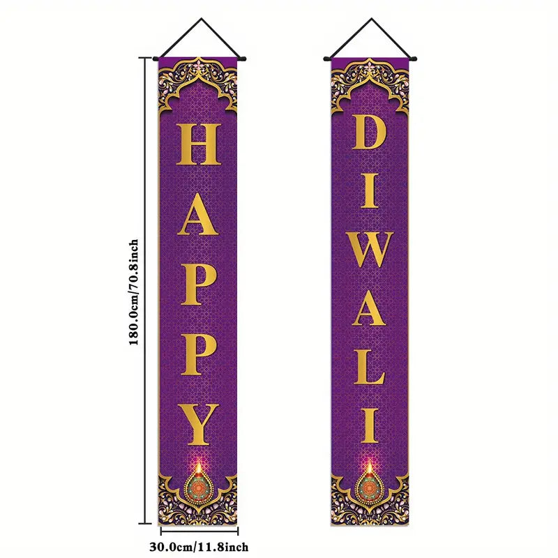 A pair of Diwali Celebration Door Banners