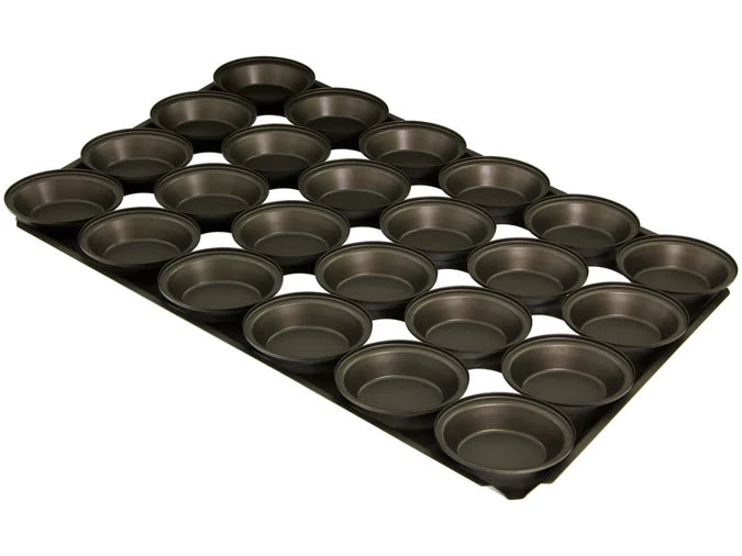 18" Pie Baking Tray - 24 Oval (13x10x3cm) - Self Cutting - Teflon Coated Steel