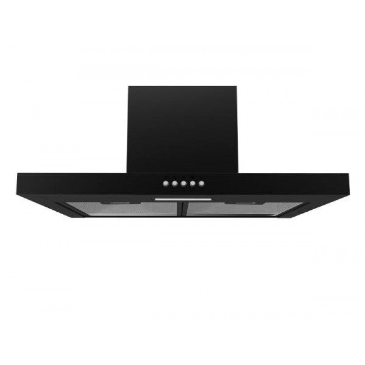 60cm T-Shape Cooker Rangehood 65W - 3 Speed - Black - MIDEA