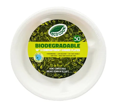 EC 10" 3COMP Bio Plate 50s x10pk 50pcs