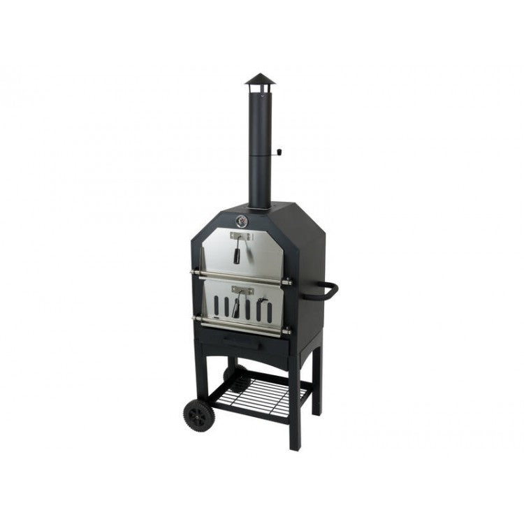 Woodfire Charcoal Pizza Oven with 30cm Stone, Paddle & Cover