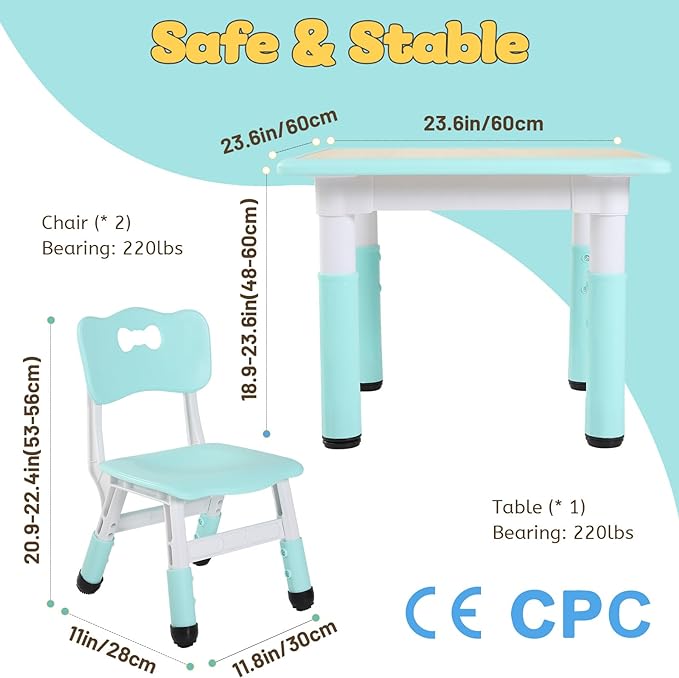 Kids Table and 1 Chairs Set