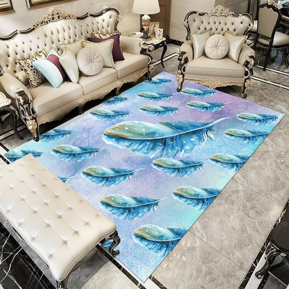 Blue Feather Pattern Rug Type 10